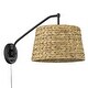 preview thumbnail 3 of 3, Golden Lighting Ryleigh 12" Tall Wall Sconce with Woven Sweet Grass