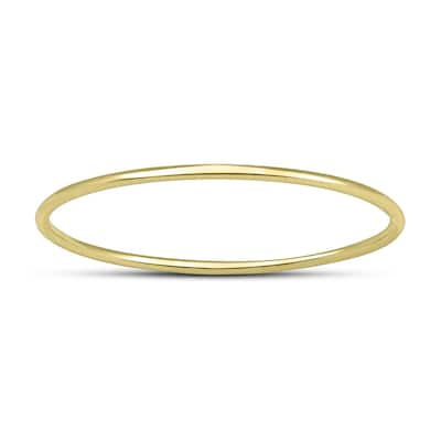 Skinny Thin Domed Stackable 14K Yellow Gold Band (.75 mm)
