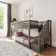 Max and Lily Twin over Twin Low Bunk Bed with Staircase - Clay
