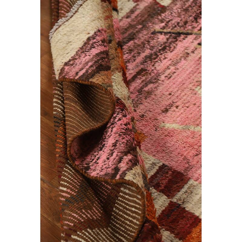 Abstract Geometric Moroccan Oriental Area Rug Handmade Wool Carpet - 6'6" x 9'9"