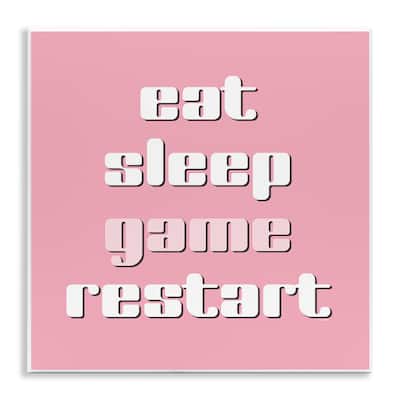 Stupell Gamer Phrases on Pink Wall Plaque Art Design By Yass Naffas Designs