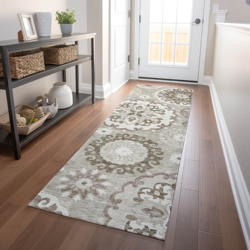 Premium Washable Super Soft Boho Suzani Mayfield Rug - Taupe - 2' 3" x 7' 6" - Runner