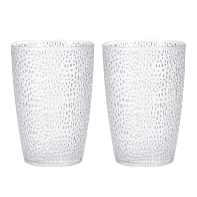 Acrylic Drinking Glasses, 2Pcs Plastic Reusable Tumblers
