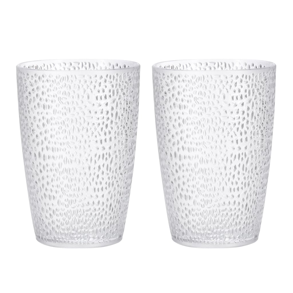 Acrylic Drinking Glasses, 2Pcs Plastic Reusable Tumblers