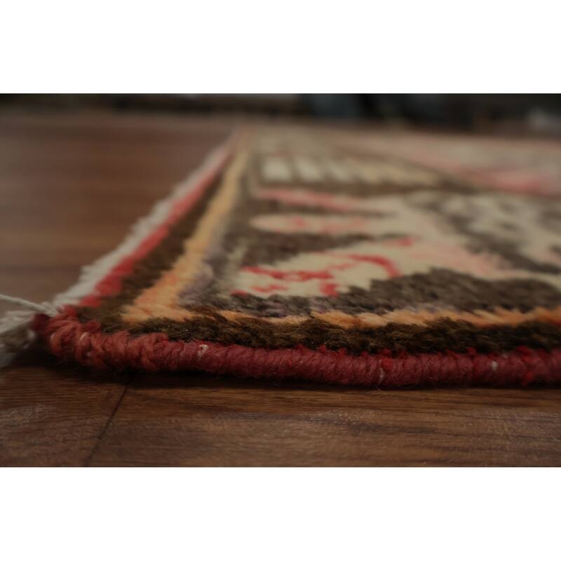 Hand Knotted Oriental 100% Wool Carpet Transitional Geometric Pink Khotan Area Rug - 8' 10'' X 5' 0''