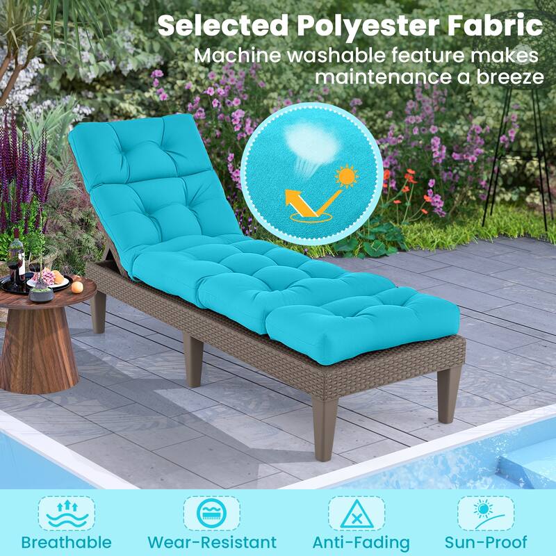 Gymax 73'' Lounge Chaise Cushion Padded Recliner Cushion Indoor