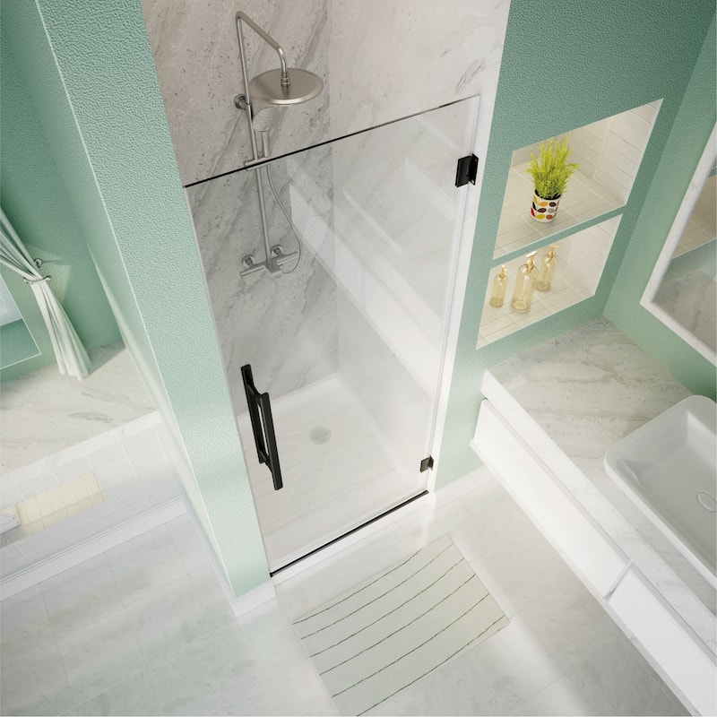 i-Homare 30 in.W x 72 in.H Frameless Pivot Shower Door, 5/16 in SGCC Frosted Tempered Glass