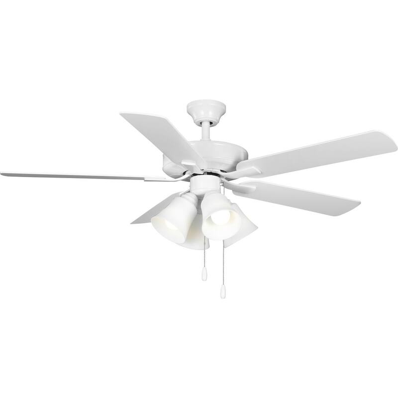 AirPro 52 in. White 5-Blade AC Motor Ceiling Fan with Light - 52 in x 52 in x 18.7 in