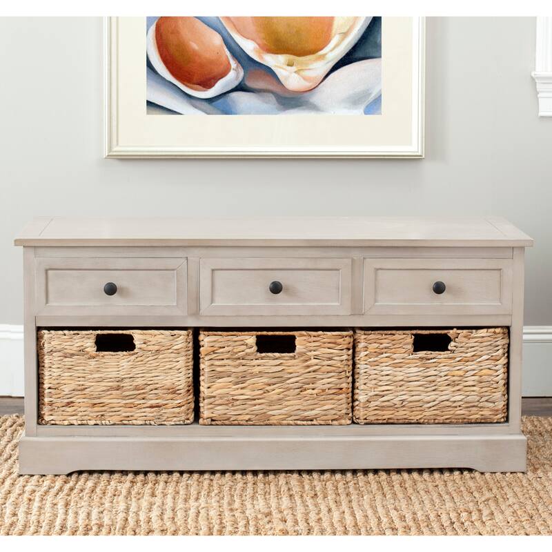 SAFAVIEH Ara Grey 3-Drawer Storage Unit - 42.1" x 15.4" x 19.7" - 42Wx15Dx20H