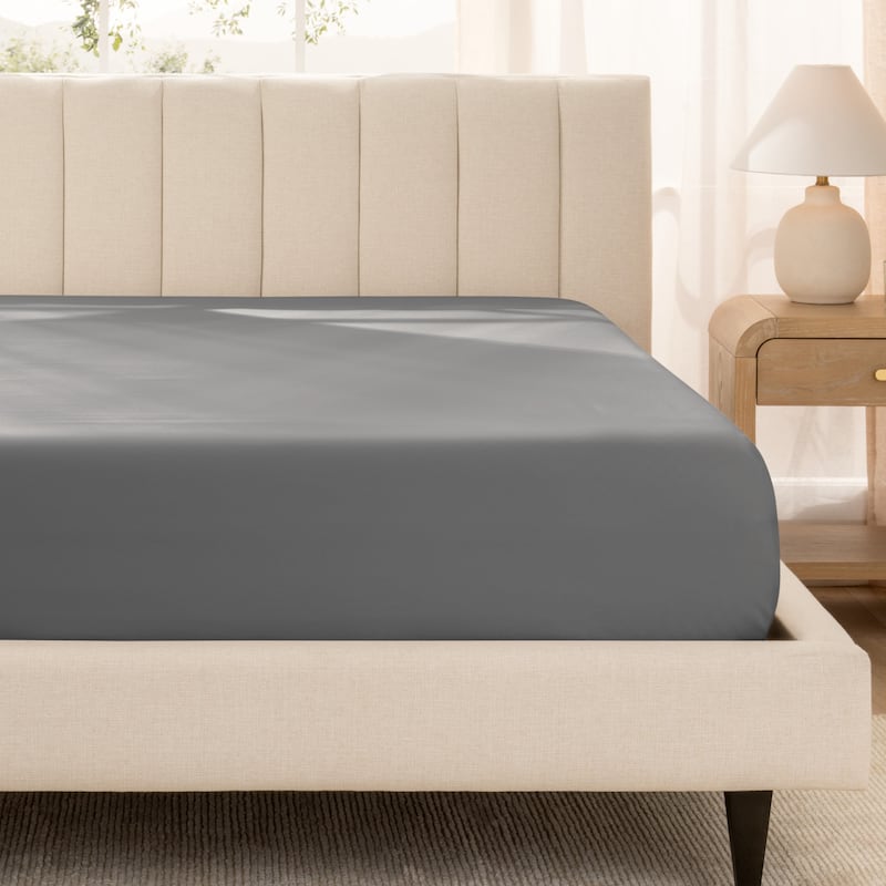 Bare Home Organic Cotton Fitted Sheet - Smoth Sateen Weave