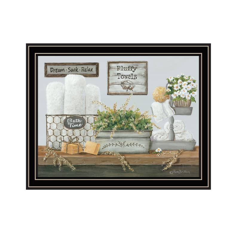 TrendyDecor4U Contemporary "Fluffy Towels" Framed Print Wall Art - Multi