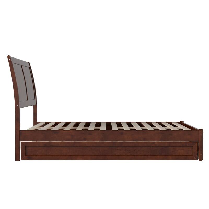 Andorra Platform Bed with Panel Footboard and Twin Trundle