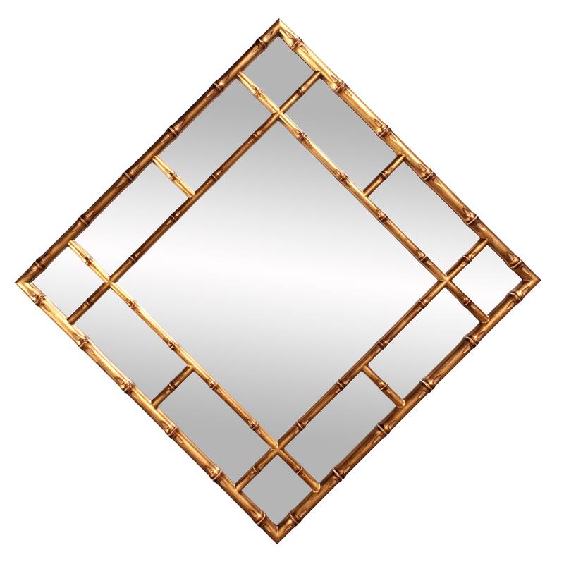 Allan Andrews Square Bamboo Framed Wall Mirror - 40" x 40"