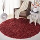 preview thumbnail 123 of 177, SAFAVIEH Handmade Leather Shag Carlijn Modern Decorative Rug 8' Round - Red - Round