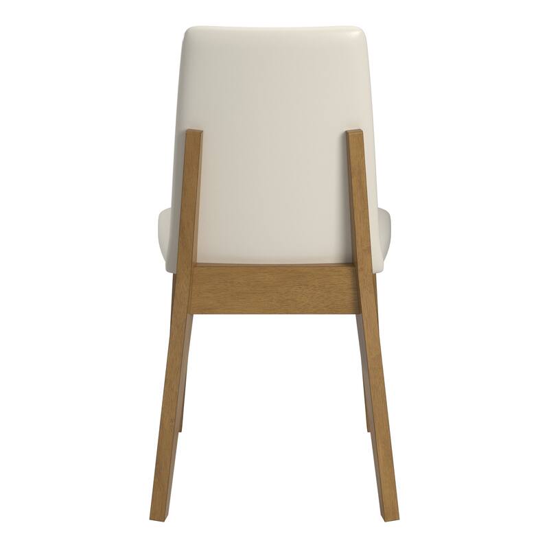 Harstad Wood Finish White Vegan Leather Dining Chair (Set of 2) by iNSPIRE Q Modern