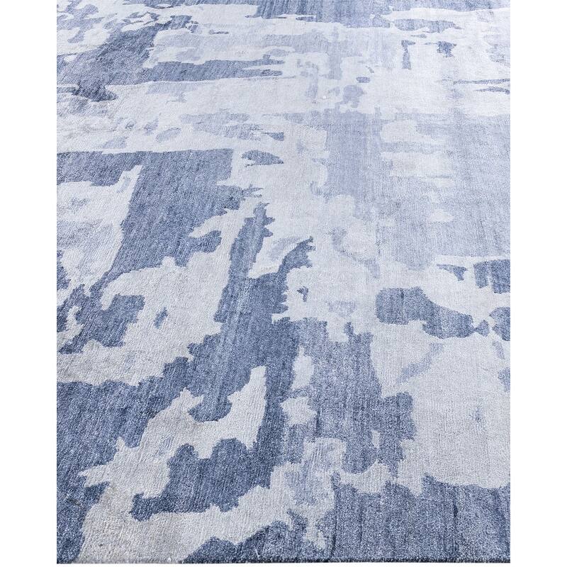 Modern One-of-a-Kind Hand-Knotted Area Rug - Gray, 9' 2" x 12' 0" - 9' 2" x 12' 0"