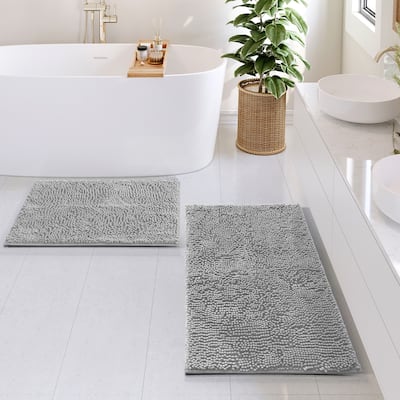 Hearth & Harbor Non-Slip Super Plush Chenille Bathroom Rugs
