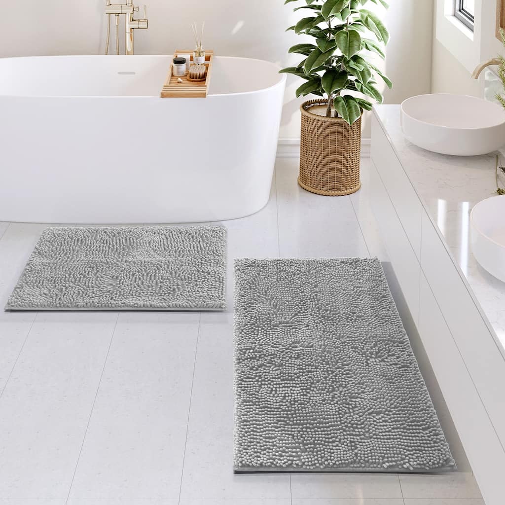 Empyrean Non-Slip Super Plush Chenille Bathroom Rugs