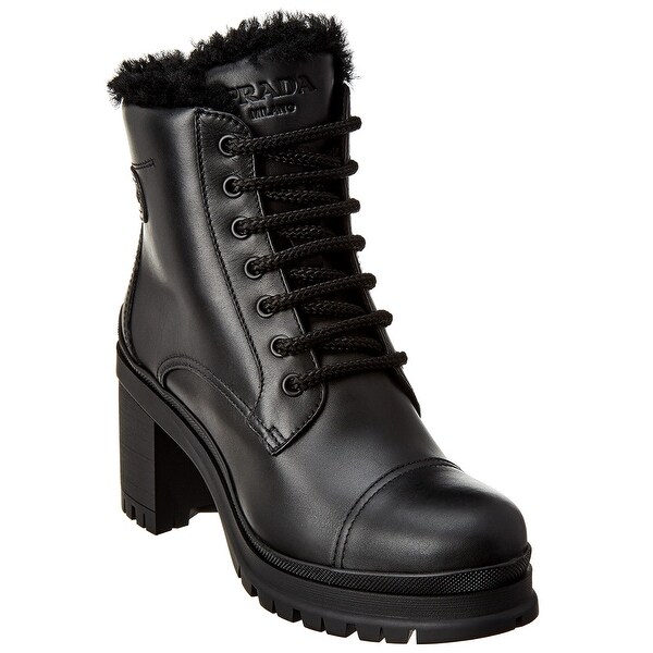 prada lace up leather boots