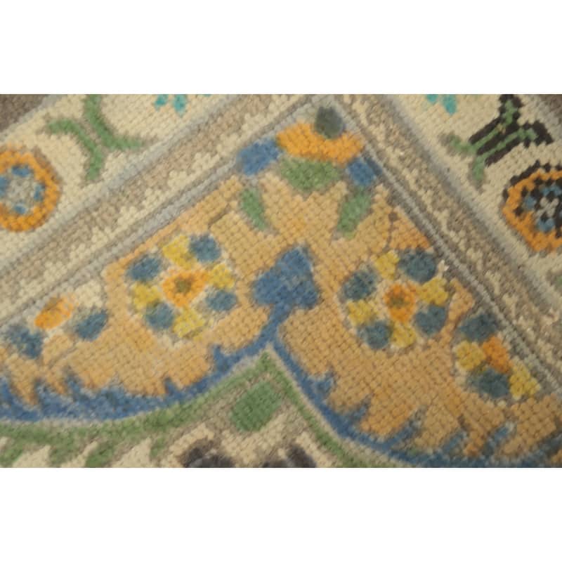 Hand Knotted Oriental 100% Wool Carpet Traditional Floral Beige & Ivories Tabriz Area Rug - 12' 3'' X 9' 9''
