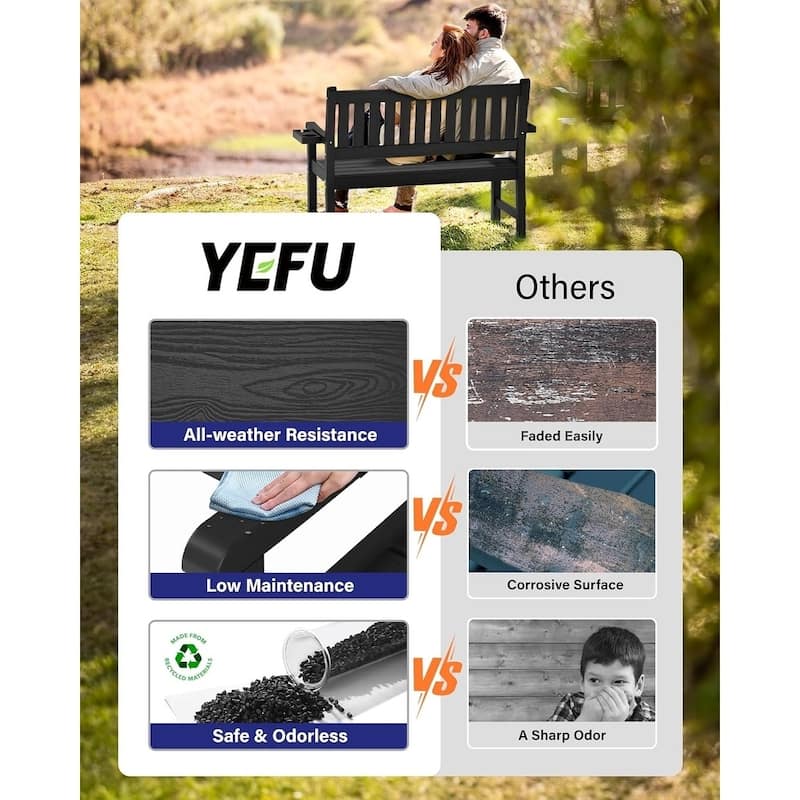 WINSOON Outdoor Garden Bench All-Weather Garden Benches