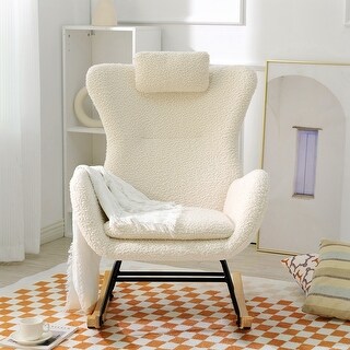 Rocking Chair with Rubber Leg and Teddy Fabric - Bed Bath & Beyond ...