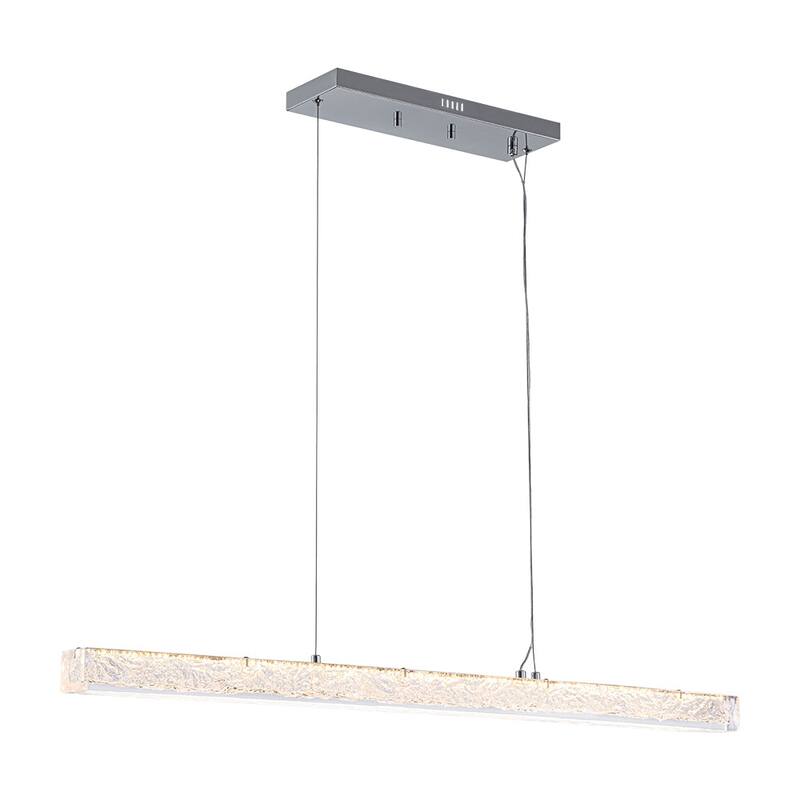 Contemporary Dimmable LED Crystal Style Resin Linear Island Pendant