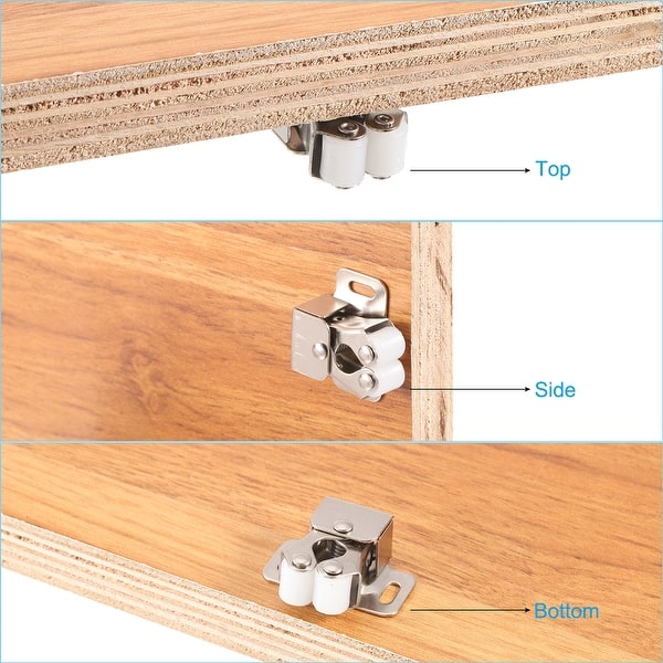 6 Set Stainless Steel Double Roller Catch Door Latches Bed