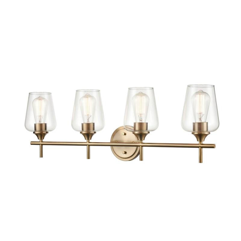 Millennium Lighting Ashford 4 Light Bathroom Vanity in Multiple Finishes with Clear Glass Shades - Modern Gold