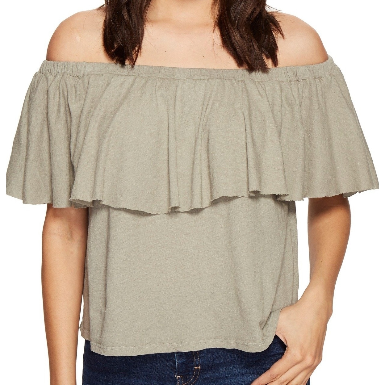 LAmade Womens Relax Fit Cold Shoulder Tee