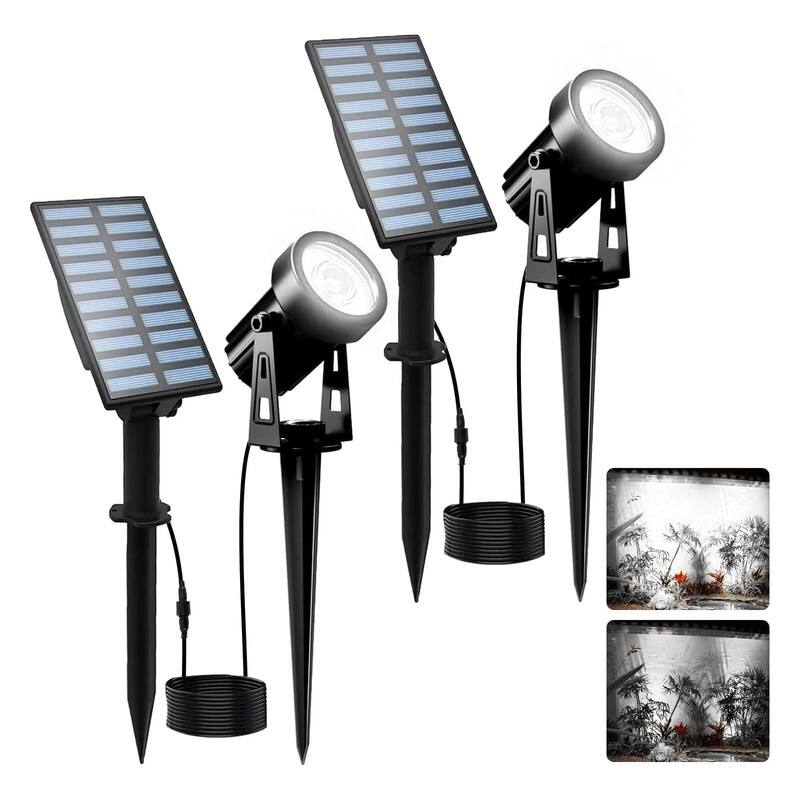 Solar Garden Spot Lights, LED Solar Landscape Light Outdoor - White - 2 Pack