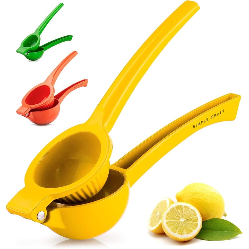 Zulay Kitchen Handheld Lemon Squeezer and Single Bowl Citrus Juicer - Yellow