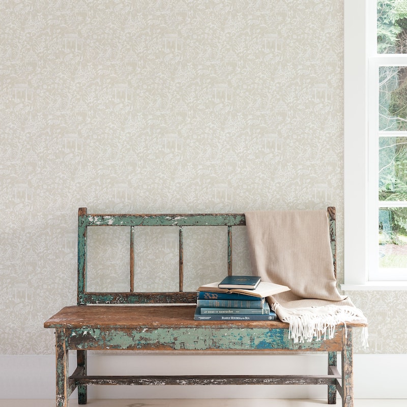 Galerie Wallcoverings Secret Garden Botanical Toile Non-woven Matte Wallpaper Roll