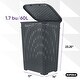 preview thumbnail 17 of 23, Superio Plastic Wicker Laundry Hamper with Lid Large Capacity - Capacity: 60l