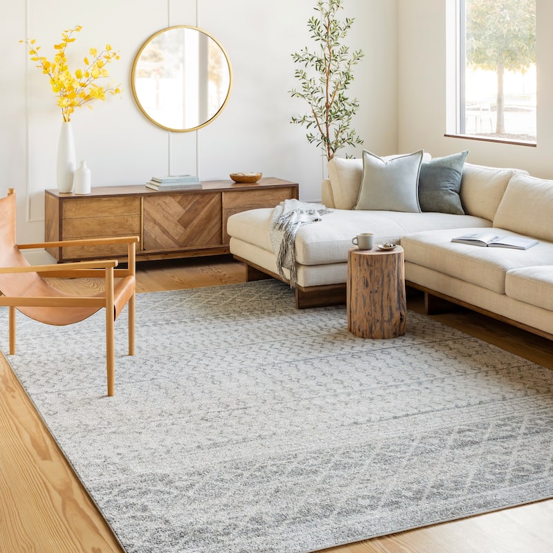 Livabliss Edie Bohemian Geometric Area Rug - 2' x 3' - Grey - Rectangle