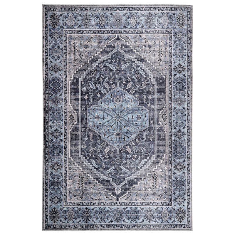 Terra by Obeetee Bergen Manorhouse Rug - Oxford Blue - 1'10" x 2'10"