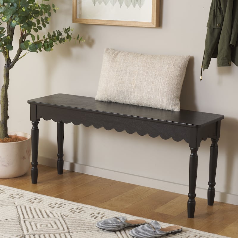 SAFAVIEH Haven Farmhouse Bench - 39"W x 12"D x 18"H - Matt Black