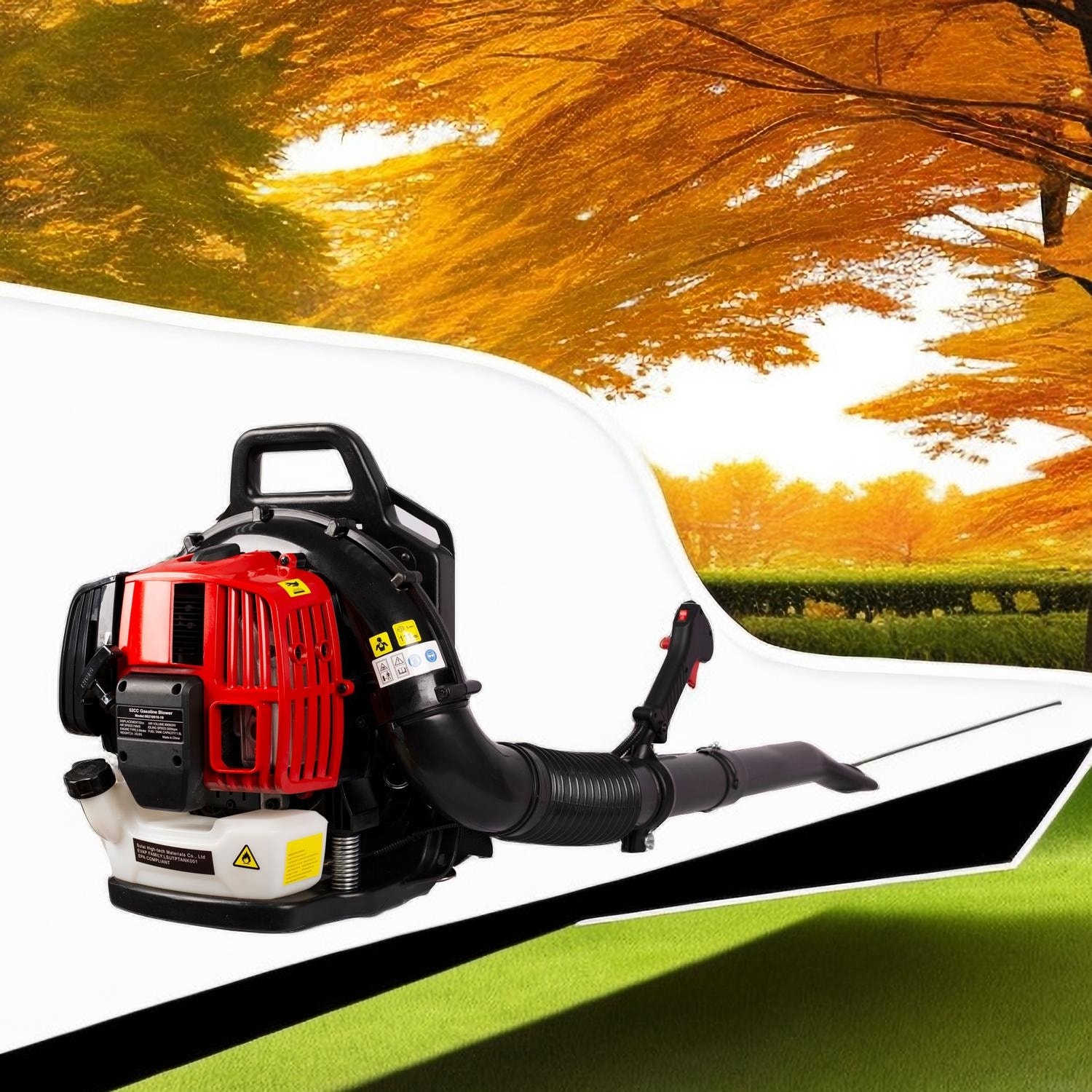 52CC 2 Cycle Gas Backpack Leaf Blower with extention tube Red