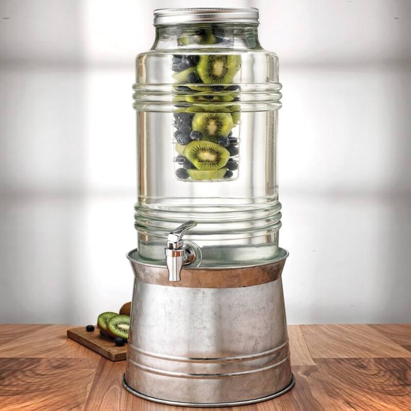 Breeze 2.4 Gallon Beverage Dispenser With Ice Insert, Fruit Infuser