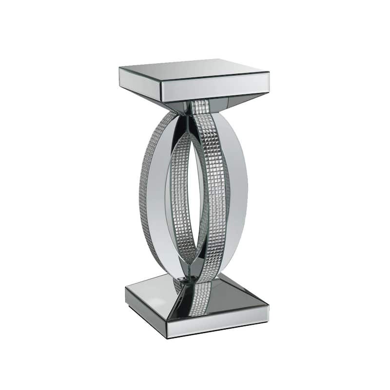 12.25 in. Silver Square Wood End Table, Sturdy Build End Side Table for Living Rooms