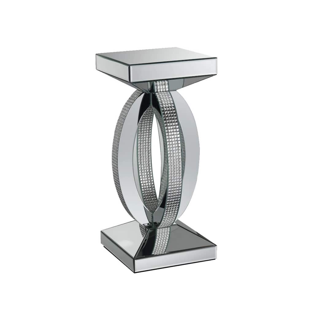 12.25 in. Silver Square Wood End Table, Sturdy Build End Side Table for Living Rooms