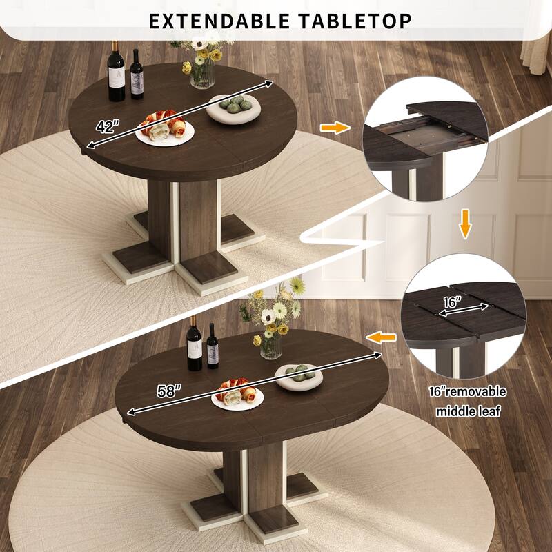 Round Dining Table for 4 with Chairs Set