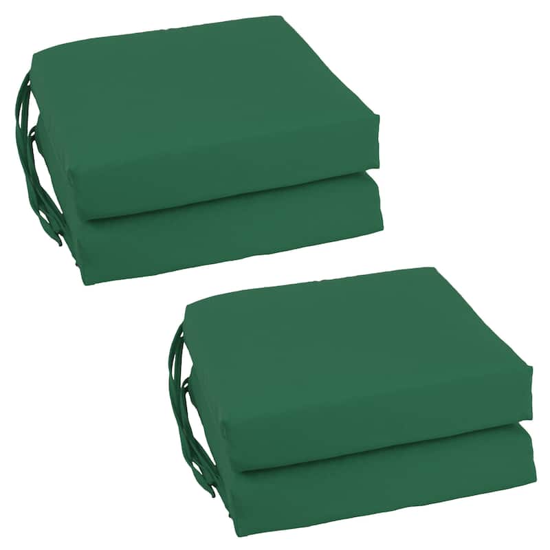 16-inch Square Indoor Twill Chair Cushions (Set of 2 or 4) - 16 x 16 - Set of 4 - Forest Green