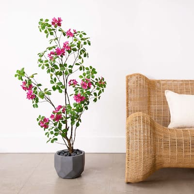 Potted Dogwood Artificial Tree - 4' - Green and Pink
