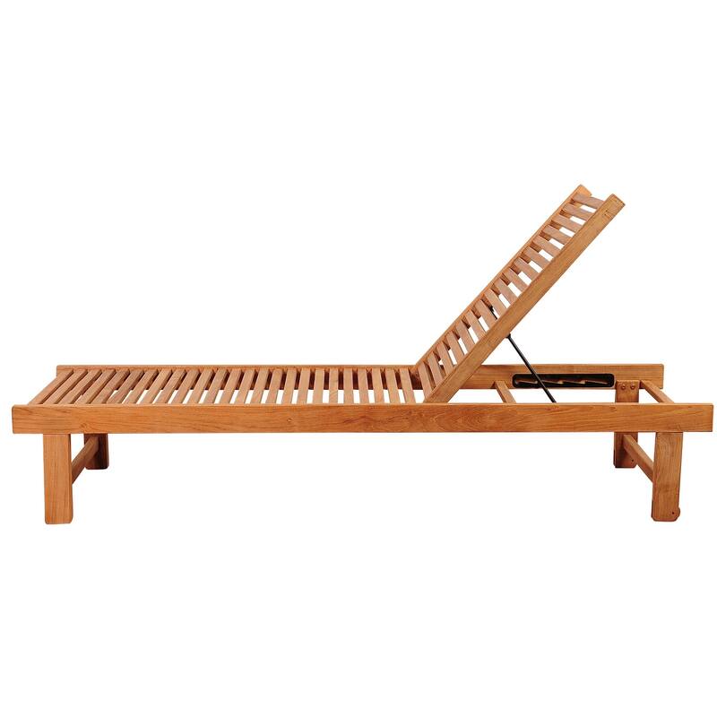 Amazonia Nias Outdoor Chaise Lounger Patio Furniture Teak Backyard Garden Lawn - N/A