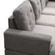 preview thumbnail 10 of 14, Fabric Tufted Sofa Set in Grey with Chaise Lounge and Storage Ottoman - 102"Wx70"Dx35"H