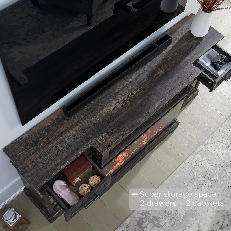 Fireplace TV Stand for 80 Inch TV, Entertainment Center,Media Console