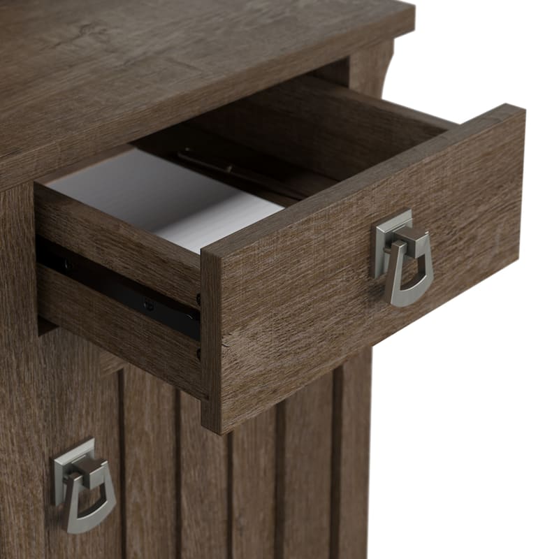Bush Furniture Salinas 60W L Shaped Desk with Storage Hutch