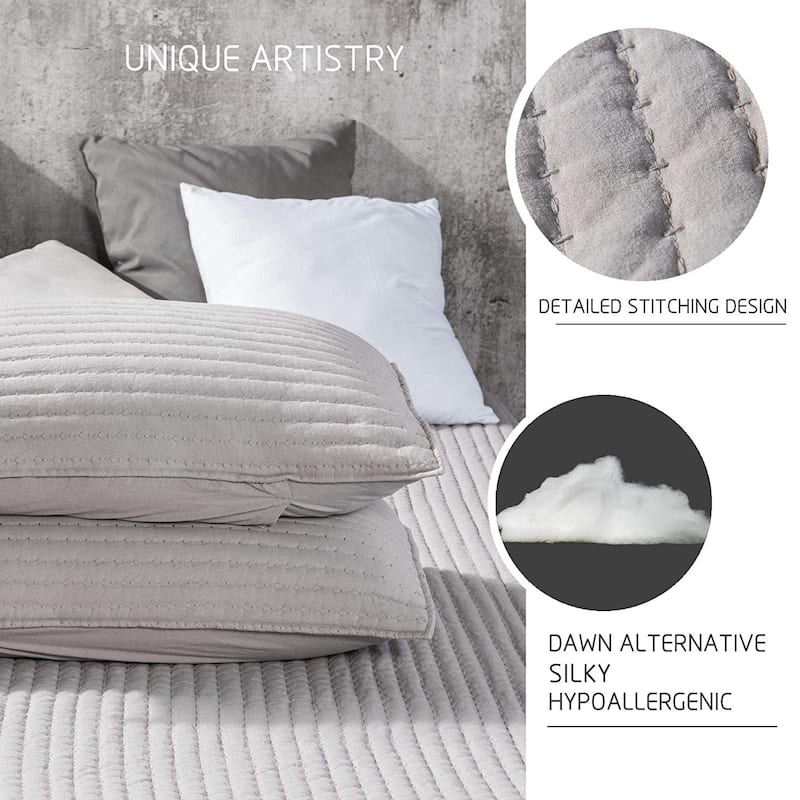 KASENTEX Quilt Set Soft Bedspread - Light Weight, Stone Washed, Down Alternative Fill, Machine Washable