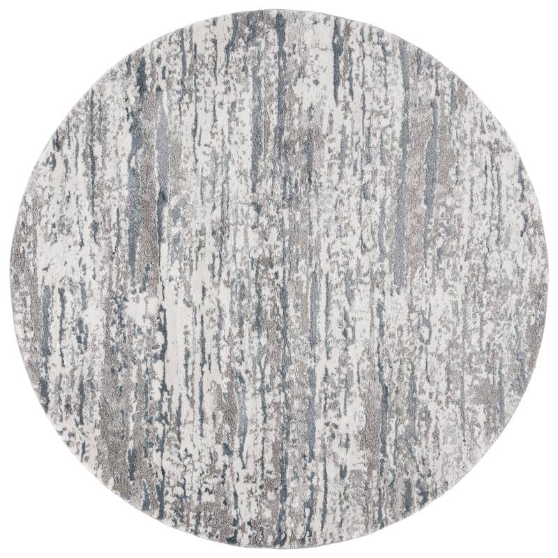 SAFAVIEH Century Chita Modern Abstract Rug - 6'7" Round - Grey/Navy